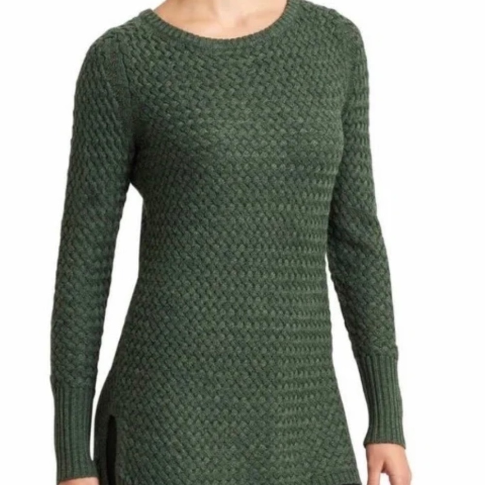 Athleta Cypress tunic sweater merino wool blend in green size XS